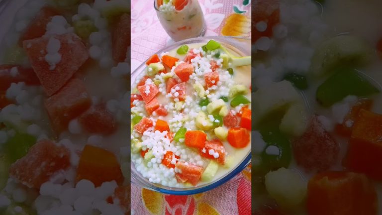 Fruit sago | Samar fruit dessert recipe #FruitSagodessert #Mixedfruitssagodessert #Sagomakha #Shorts