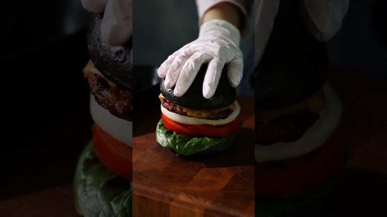 블랙데이엔 서브큐 표 블랙버거&블루베리 스무디🖤 #서브큐레시피 #블랙버거 #블루베리스무디