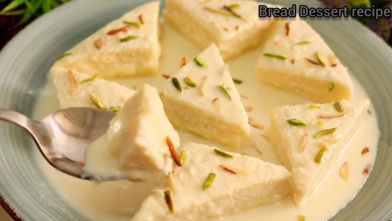 Bread dessert recipe-bread and milk dessert-bread malai recipe-sweet dessert-dessert-dessert with br