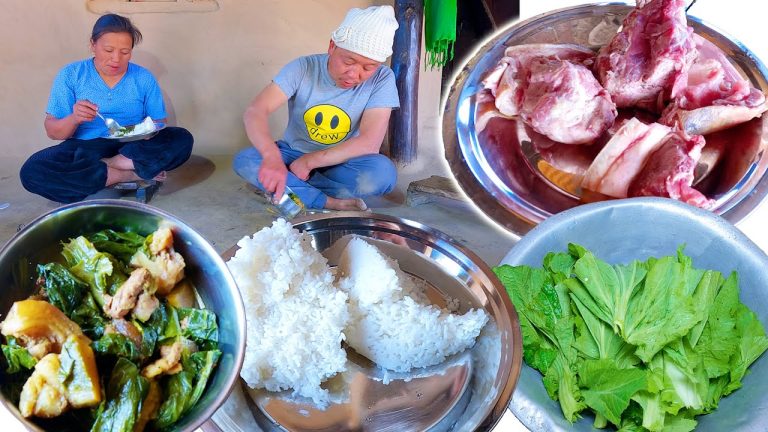 we are cooking pork and mustard mix curry our lunch || @bhumicooking