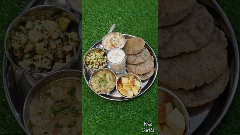 Navratri Vrat Thali 4 | Vrat Thali Ideas #thali #shorts #trendingshorts #youtubeshorts #ytshorts