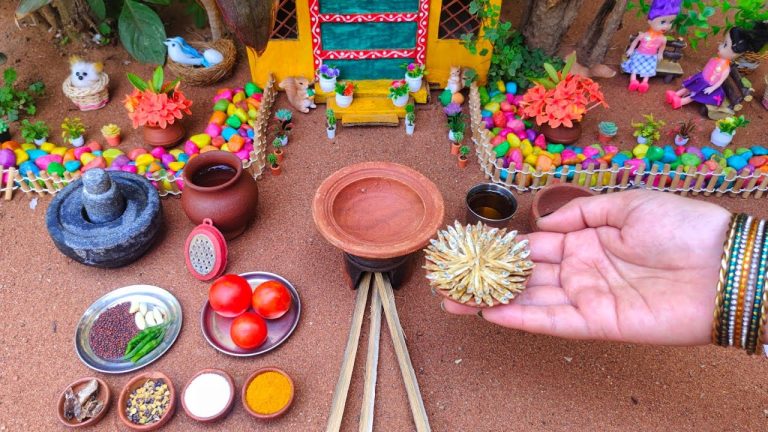 Miniature Dry Fish Recipe | Village Recipes | Dry Fish Fry | Rini's Miniature |