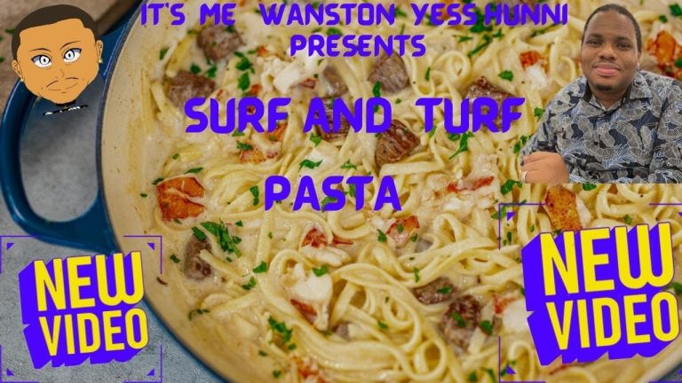 COOK WITH ME EXTRA CHEESY FETTUCCINE PASTA SURF & TURF #surfandturf #pastarecipe #fettuccinepasta