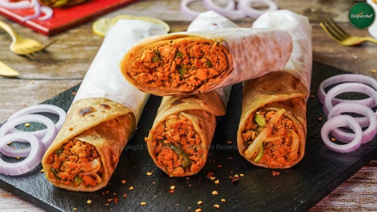 Chicken Keema Paratha Roll Recipe – Chicken Keema Roll – Chicken Paratha Roll