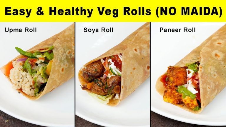 बिना मैदा के बनाए 3 आसान और झटपट वेज रोल | 3 Veg Roll Recipes | Tiffin & Breakfast Rolls Part 1