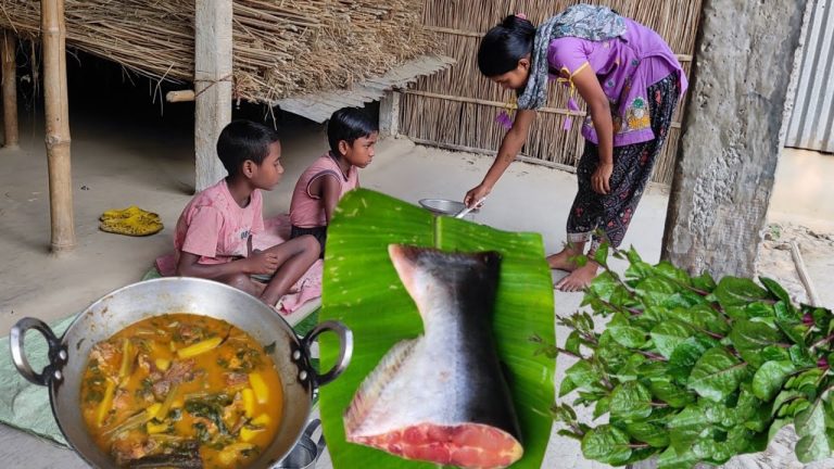 How Santali Tribe Girl Cooking & Eating Pangas Fish Recipe With PUISHAK | Rural Life India