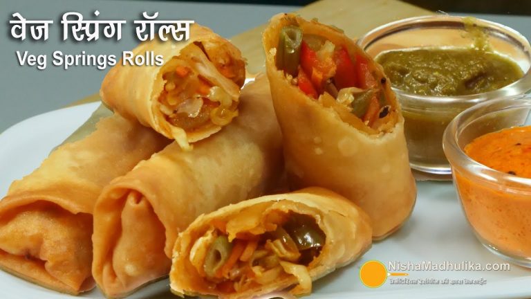 वेज स्प्रिंग रोल्स, घर की शीट से बने । Veg Spring Rolls with Homemade Sheets । Vegetable Spring Roll
