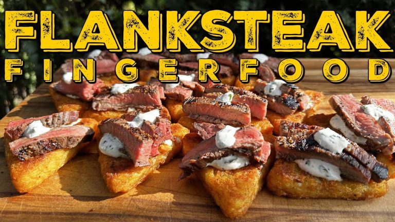 FLANKSTEAK RÖSTIECKEN – Schnelle Vorspeise vom Grill