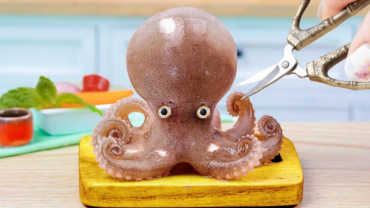 Delicious Miniature Pasta with Baby Octopus Recipe 🐙 Mini Cooking In Mini Kitchen😍Best Of Seafood