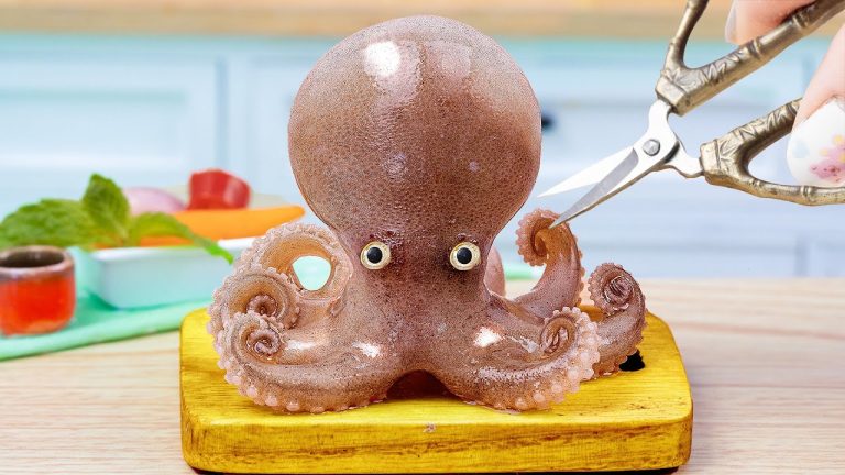 Delicious  Miniature Pasta with Baby Octopus Recipe 🐙 Mini Cooking In Mini Kitchen😍Best Of Seafood