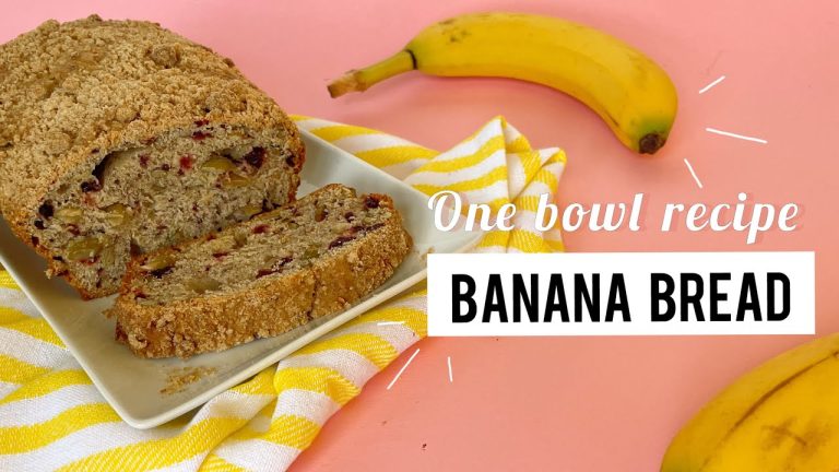 The best Banana bread recipe. One bowl recipe for healthy easy breakfast recipe  for busy mom