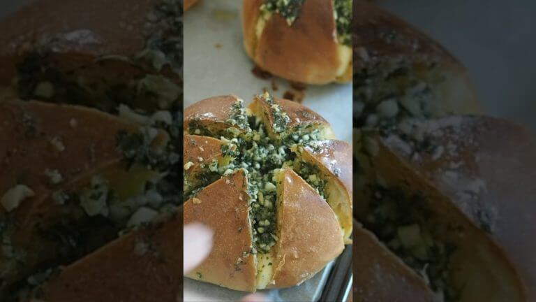 Korean Garlic Cream Cheese Bread, you will love this recipe! #shorts #baking #recipe #korean