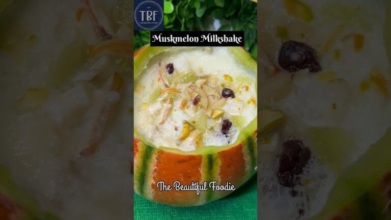 CREAMY and DREAMY muskmelon milkshake recipe #shorts #muskmelonmilkshake