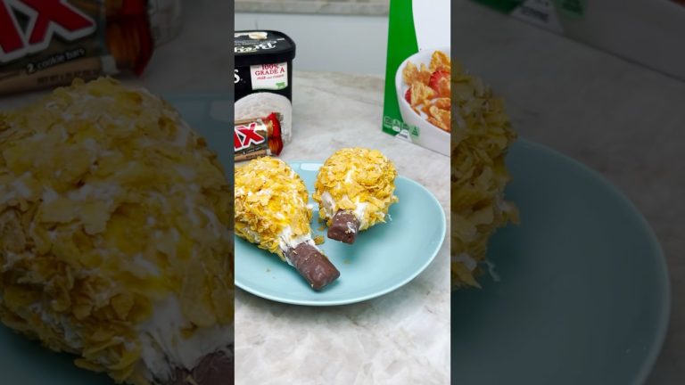 Fried chicken ice cream #dessert #food #chocolate #cornflakes #twix