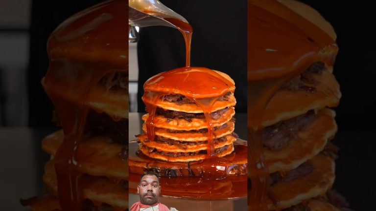 Cornbread Short Rib Tower! #shorts #cooking