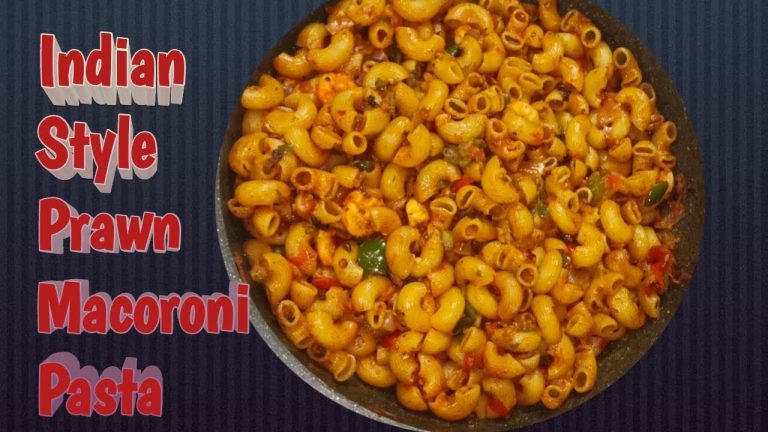 Indian Style Prawn Macoroni Pasta | Indian masala  macaroni shrimps | Fusion recipe in Bengali