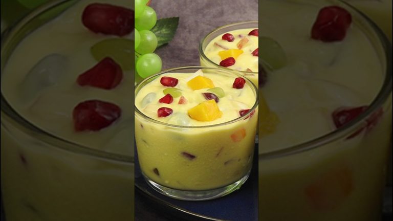 Easy Desserts | Fruit Custard Recipe | Fruit Salad With Custard Sauce | How To Make Fruit Custard