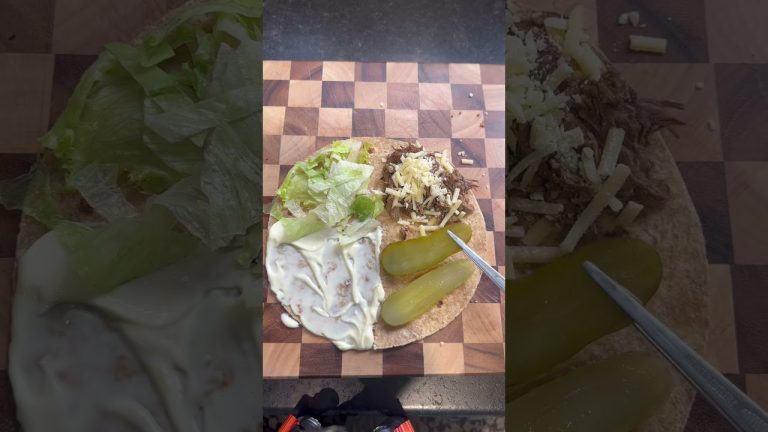 TASTY! Pulled beef and pickle crispy wrap! 🤤 #shorts #foodie #recipes