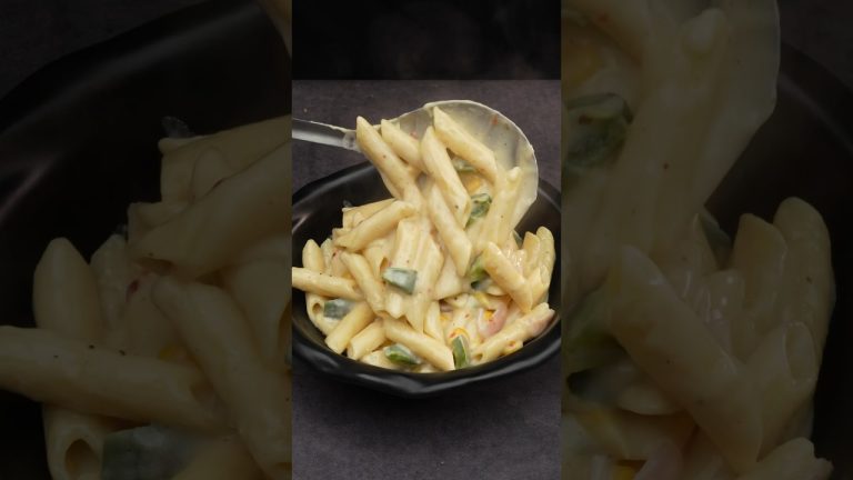 White Sauce Pasta #shorts #asmr #asmrsounds #pasta #whitesaucepasta #streetfood #chinese