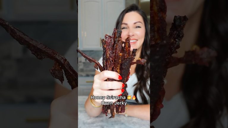 Oven Honey Sriracha Beef Jerky inspired by Hot Hands on @cafecasinolv #beefjerky #sweetandspicy