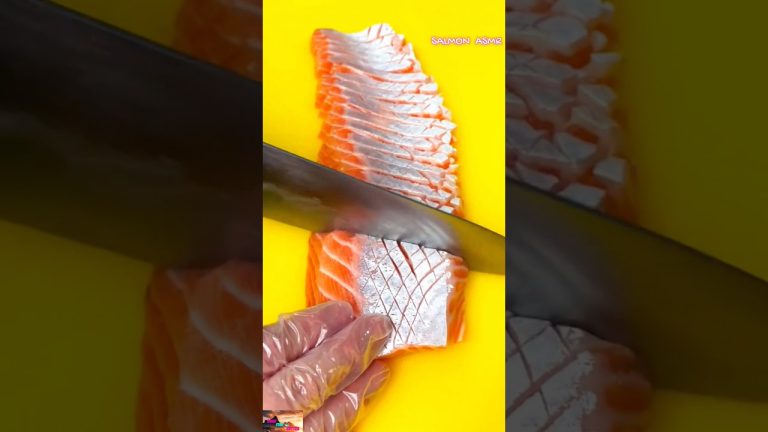 🇯🇵 Teriyaki Salmon Fillet Asmr | Amazing Knife Skill | Satisfying Recipe #fish #foodie #short #viral