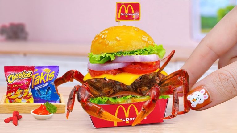 How To Make Miniature Cheetos Fried Crab Burger 🦀🍔 1001 Delicious Seafood Recipes by Tiny Foods