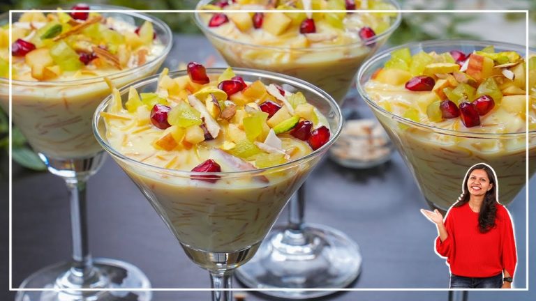 सिर्फ १५ मिनट में बनाए सेवई कस्टर्ड | Sevai Fruit Custard | Semiya Custard Recipe | Kabitaskitchen