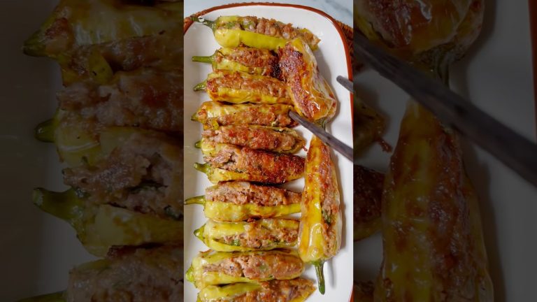 Yummy Beef Stuffed Chili Peppers Recipe #cooking #eating #yummyfood #chilipepper #beefrecipes