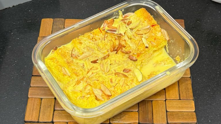 Bread ki mithai – kesar milk recipe