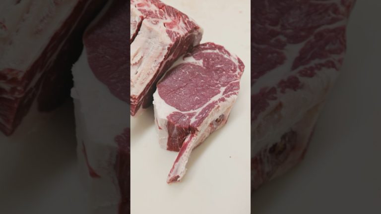 Cutting Cowboy Rib Chops! 🔪  #shorts #beef #steak #cowboyribchop #bbq #grill