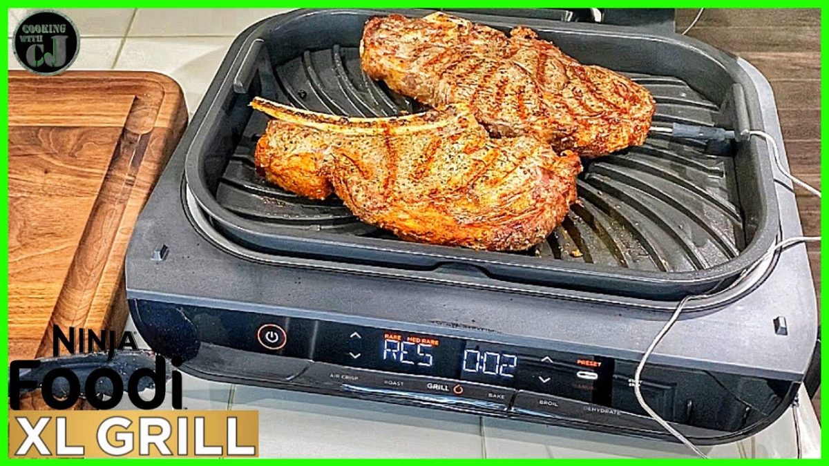NINJA FOODI XL GRILL RIBEYE STEAKS! | Ninja Foodi Smart XL Grill recipes!