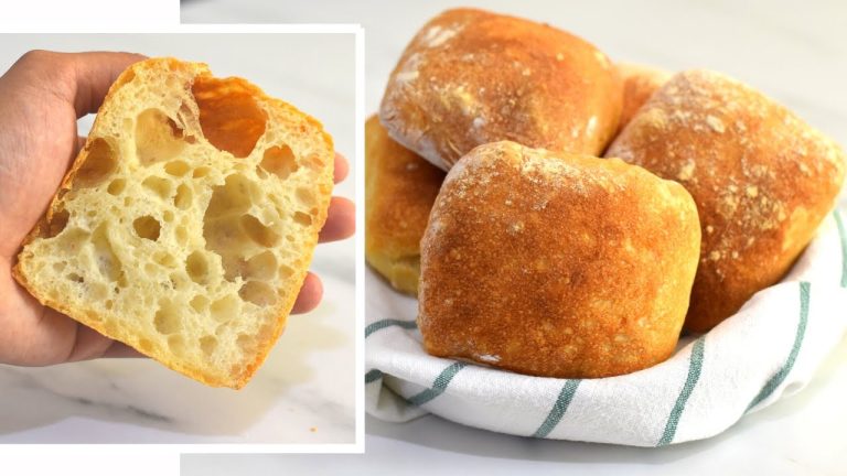 Easy Ciabatta Rolls Recipe | How to make ciabatta bread | Ciabatta buns | Crusty dinner rolls