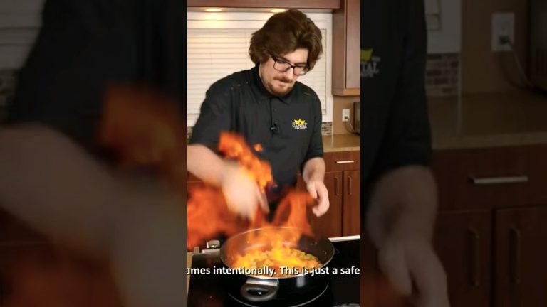 Flambé the sizzling sauce for your sambuca infused pasta! But carefully.