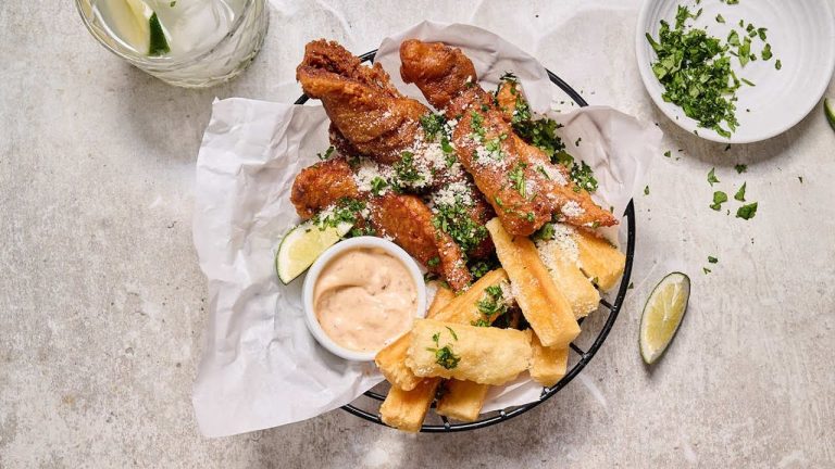 Beer-Battered Fish and Yuca Chips Recipe