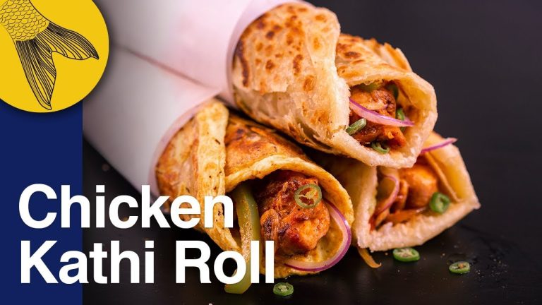Chicken Roll Recipe—Calcutta Kathi Roll with Kabab Filling & Paratha—Durga Pujo Special—ASMR Cooking