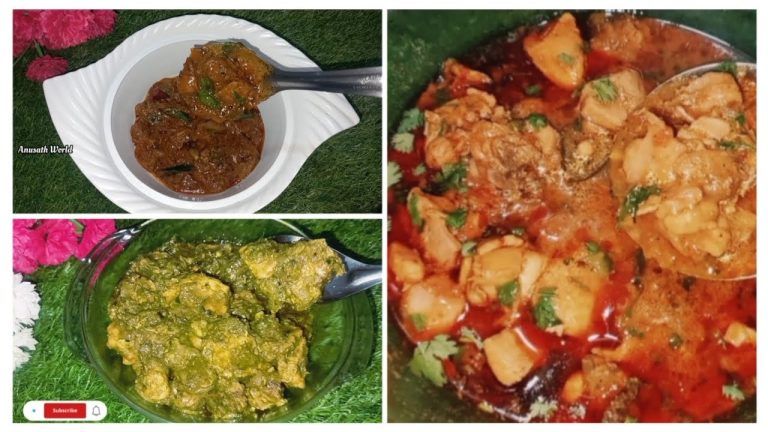 3 Types Chicken Curry For Rice And Chapathi / Chicken Recipes By Anusath World / Chicken Varieties