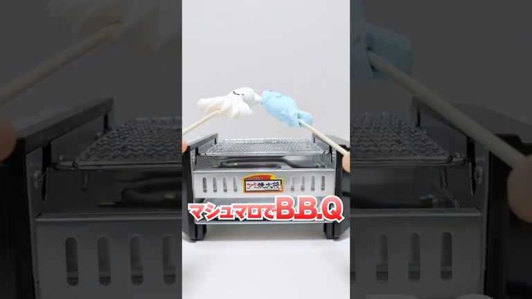 Funny seafood Marshmallows BBQ Challenge! #Shorts #お菓子 #BBQ