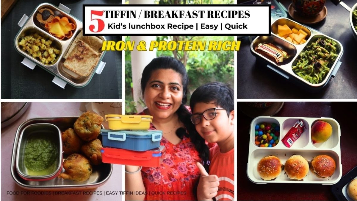 5 Healthy Tiffin / Breakfast Idea | Pasta | Parantha sabji | #Vada | #lunchbox | #foodforfoodies
