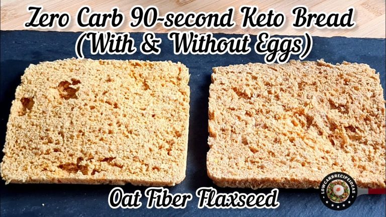 Only 4 Ingredients | Zero Carb 90-second Keto Bread | Oat Fiber Flaxseeds