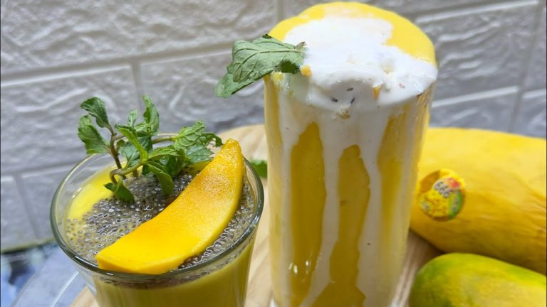 Mango smoothie with coconut | how to make mango summer special recipe | mango milkshake