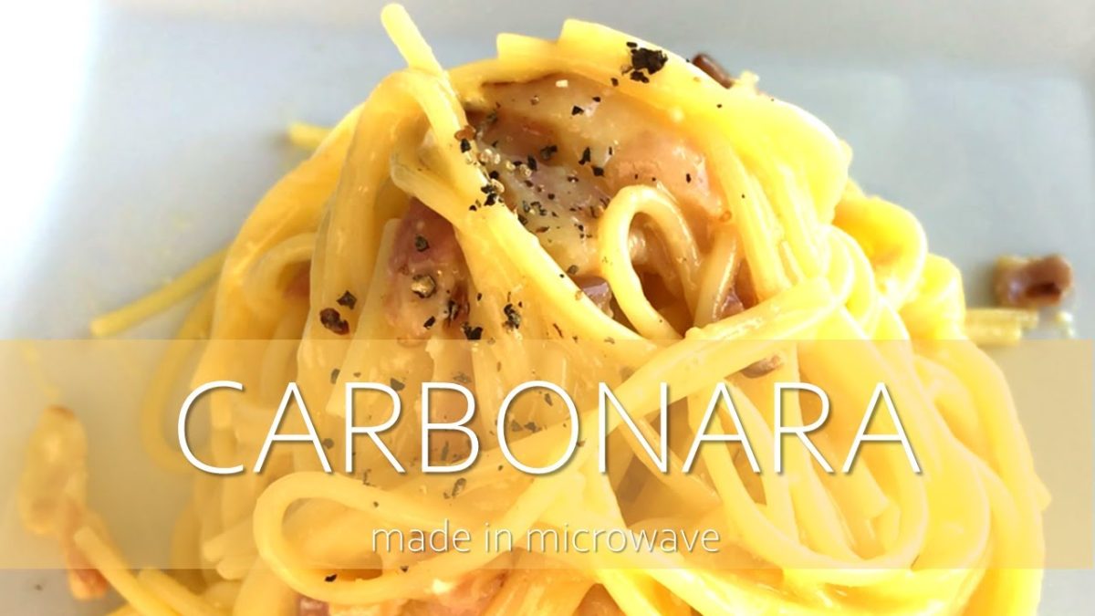 How to cook PASTA in MICROWAVE (easy👍) cooking spaghetti carbonara with microwave in 10 minutes