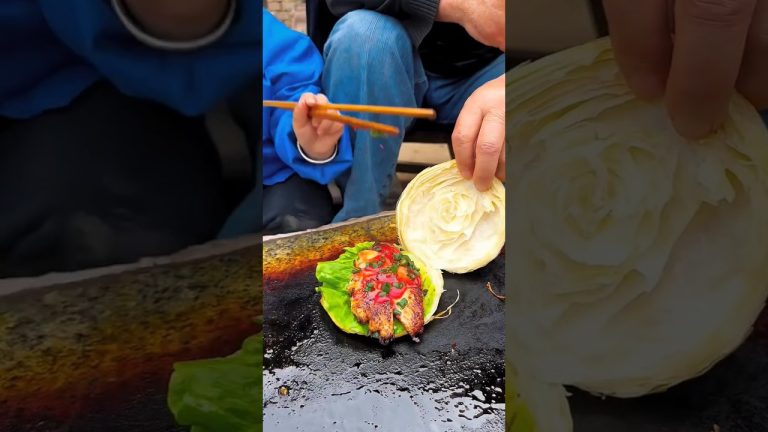 Chinese burger BBQ steak on rock slab