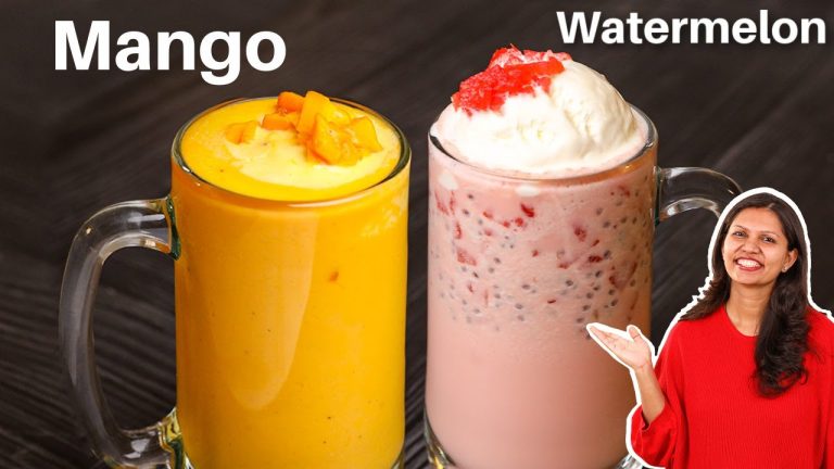 गर्मियों में बनाए ठंडा ठंडा मिल्कशेक | Mango and Watermelon Milkshake | Milkshakes Recipe | Kabita