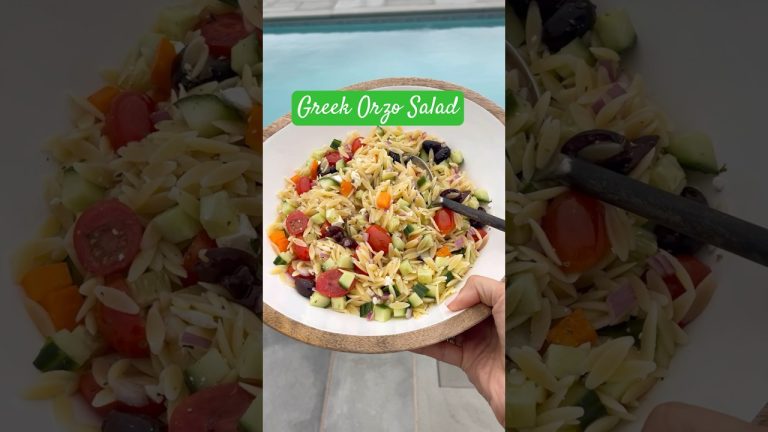 Greek Orzo Pasta Salad #recipe