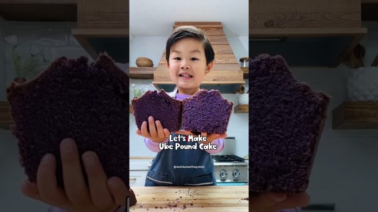 Ube Pound Cake Recipe @dashbakesthegreats #asiandessert #ube #bakingwithkids