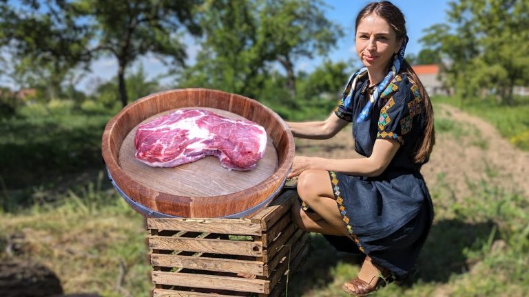 Cooking pork BBQ and secret sauce for meat. From wood waste to DIY Plant Pot