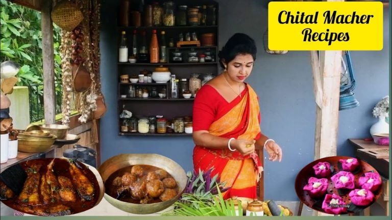 Delicious Bengali Recipes with Chitol Fish | Chitol Machher Dum and Muithya | Dragon diye Ful Pitha.