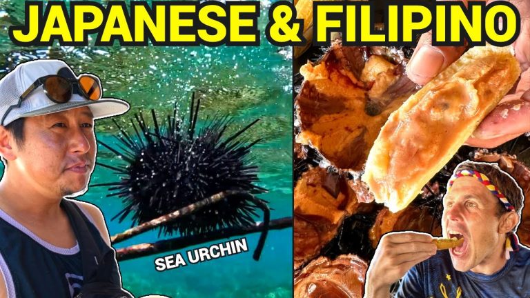 JAPANESE FILIPINO SEAFOOD CATCH and COOK! Best Sea Urchin Recipe? (Philippines Vlog)