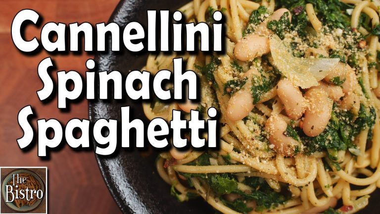 Cannellini Spinach Spaghetti – EASY Vegan Pasta Recipe