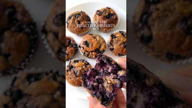Healthy Dessert or Snack Idea: Blueberry Muffins💜 #healthydessert #glutenfree #healthyrecipes